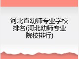 河北省幼师专业学校排名(河北幼师专业院校排行)