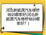 河北新能源汽车维修培训哪家好(河北新能源汽车维修培训哪家好?)