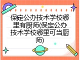 保定公办技术学校哪里有厨师(保定公办技术学校哪里可当厨师)