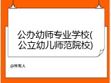 公办幼师专业学校(公立幼儿师范院校)