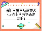 初中学历学幼师要多久(初中学历学幼师需时)