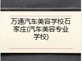 万通汽车美容学校石家庄(汽车美容专业学校)