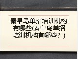 秦皇岛单招培训机构有哪些(秦皇岛单招培训机构有哪些？)