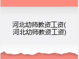 河北幼师教资工资(河北幼师教资工资)