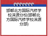 邯郸北方国际汽修学校涞源分校(邯郸北方国际汽修学校涞源分部)