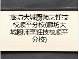 廊坊大城厨师烹饪技校顺平分校(廊坊大城厨师烹饪技校顺平分校)