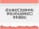 河北省对口幼师本科学校(河北幼师对口本科院校)