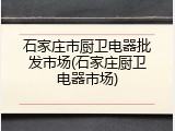 石家庄市厨卫电器批发市场(石家庄厨卫电器市场)
