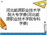 河北能源职业技术学院大专学费(河北能源职业技术学院专科学费)