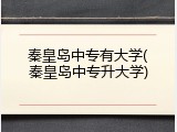 秦皇岛中专有大学(秦皇岛中专升大学)