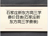 石家庄新东方高三学费价目表(石家庄新东方高三学费表)