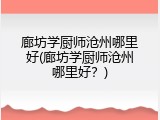 廊坊学厨师沧州哪里好(廊坊学厨师沧州哪里好？)