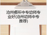 沧州哪所中专幼师专业好(沧州幼师中专推荐)