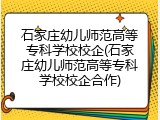 石家庄幼儿师范高等专科学校校企(石家庄幼儿师范高等专科学校校企合作)