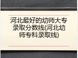 河北最好的幼师大专录取分数线(河北幼师专科录取线)