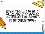 河北汽修技校易县校区地址是什么(易县汽修技校地址在哪)