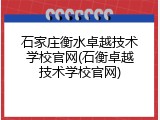 石家庄衡水卓越技术学校官网(石衡卓越技术学校官网)