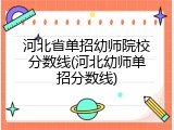 河北省单招幼师院校分数线(河北幼师单招分数线)