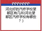 河北好的汽修学校望都区有几所(河北望都区汽修学校有哪些?)