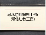 河北幼师编制工资(河北幼教工资)