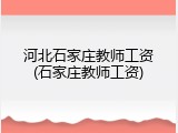 河北石家庄教师工资(石家庄教师工资)