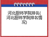 河北厨师学院排名(河北厨师学院排名情况)