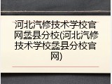 河北汽修技术学校官网蠡县分校(河北汽修技术学校蠡县分校官网)