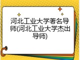 河北工业大学著名导师(河北工业大学杰出导师)