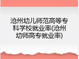 沧州幼儿师范高等专科学校就业率(沧州幼师高专就业率)