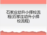 石家庄幼升小择校流程(石家庄幼升小择校流程)