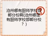 沧州哪有厨师学校邯郸分校啊(沧州哪里有厨师学校邯郸分校？)