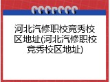 河北汽修职校竞秀校区地址(河北汽修职校竞秀校区地址)