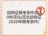 幼师证报考条件2020年河北(河北幼师证2020年报考条件)