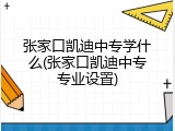 张家口凯迪中专学什么(张家口凯迪中专专业设置)