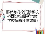 邯郸有几个汽修学校桥西分校(邯郸汽修学校桥西分校数量)
