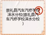 崇礼县汽车汽修学校涞水分校(崇礼县汽车汽修学校涞水分校)