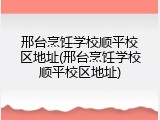 邢台烹饪学校顺平校区地址(邢台烹饪学校顺平校区地址)
