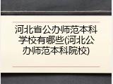 河北省公办师范本科学校有哪些(河北公办师范本科院校)