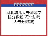 河北幼儿大专师范学校分数线(河北幼师大专分数线)