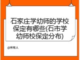 石家庄学幼师的学校保定有哪些(石市学幼师校保定分布)