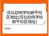 河北幼师学校顺平校区地址(河北幼师学校顺平校区地址)