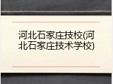 河北石家庄技校(河北石家庄技术学校)