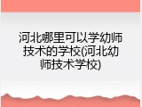 河北哪里可以学幼师技术的学校(河北幼师技术学校)