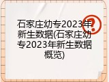 石家庄幼专2023年新生数据(石家庄幼专2023年新生数据概览)