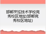 邯郸烹饪技术学校竞秀校区地址(邯郸竞秀校区地址)