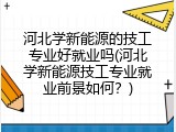 河北学新能源的技工专业好就业吗(河北学新能源技工专业就业前景如何？)