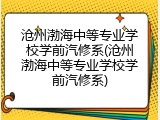 沧州渤海中等专业学校学前汽修系(沧州渤海中等专业学校学前汽修系)