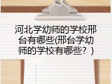 河北学幼师的学校邢台有哪些(邢台学幼师的学校有哪些？)