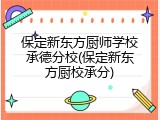 保定新东方厨师学校承德分校(保定新东方厨校承分)