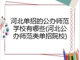 河北单招的公办师范学校有哪些(河北公办师范类单招院校)